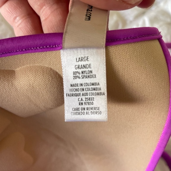 Luli Fama Purple Bikini Top with Triangle Design - Picture 8 of 8